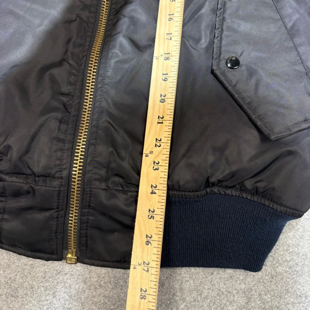 Harry Fox & Associates MA-1 Flight Bomber Jacket Black Orange Large MIL-J-8279E
